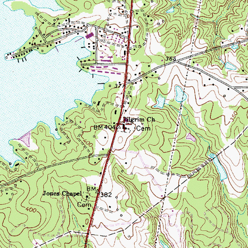 Topographic Map of Pilgrim Church, SC
