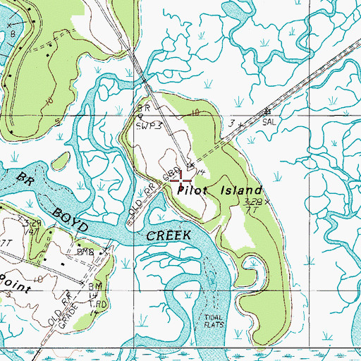 Topographic Map of Pilot Island, SC