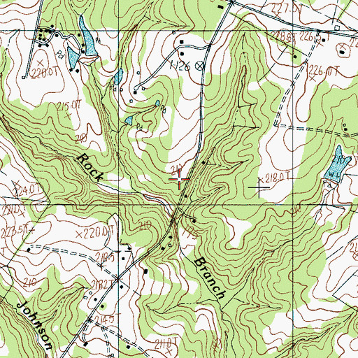 Topographic Map of Pine Bluff School, SC