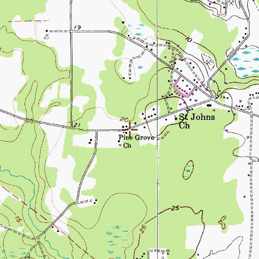 Topographic Map of Pine Grove Church, SC