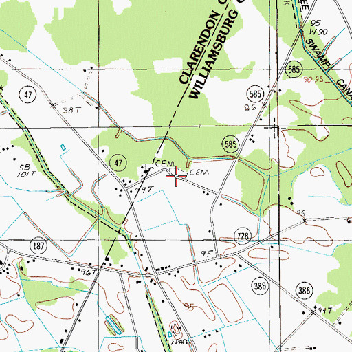 Topographic Map of Pine Grove Church, SC