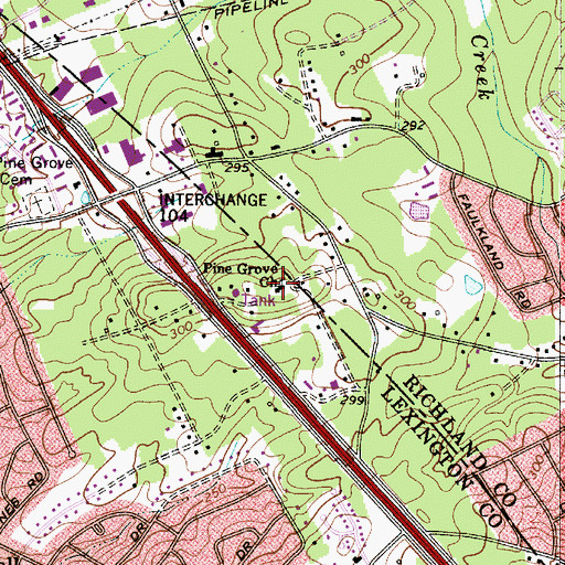 Topographic Map of Pine Grove Church, SC