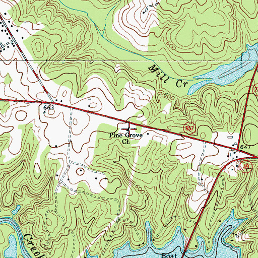 Topographic Map of Pine Grove Church, SC
