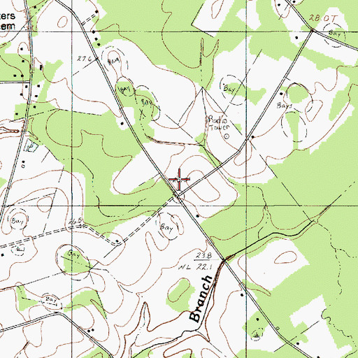 Topographic Map of Pine Grove School, SC