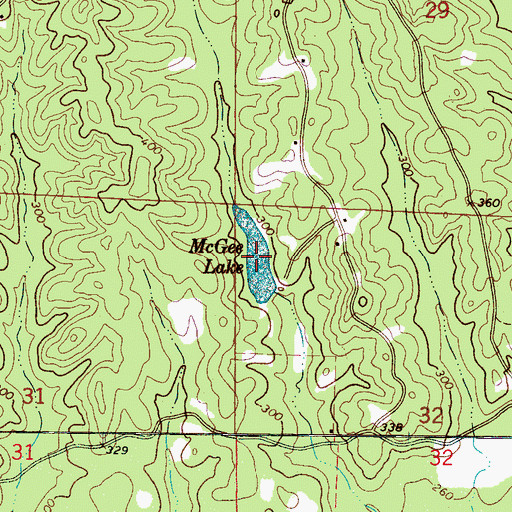 Topographic Map of McGee Lake, AL