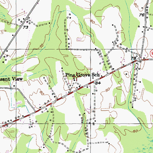 Topographic Map of Pine Grove School, SC