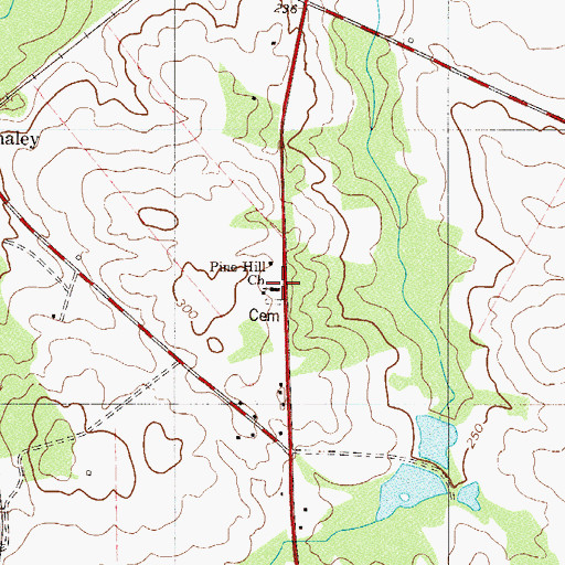 Topographic Map of Pine Hill Church, SC