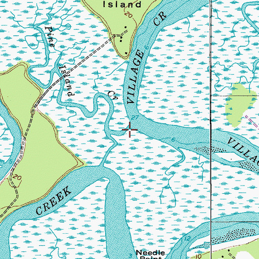 Topographic Map of Pine Island Creek, SC