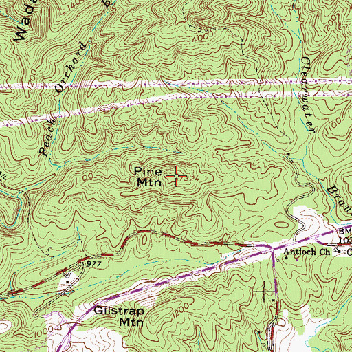 Topographic Map of Pine Mountain, SC