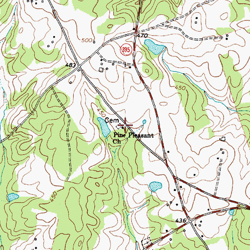 Topographic Map of Pine Pleasant Church, SC