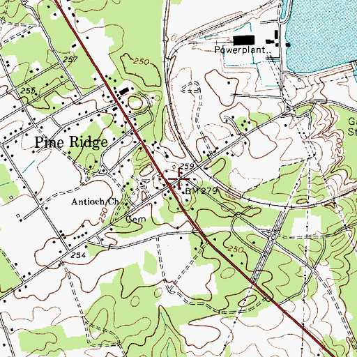 Topographic Map of Pine Ridge, SC
