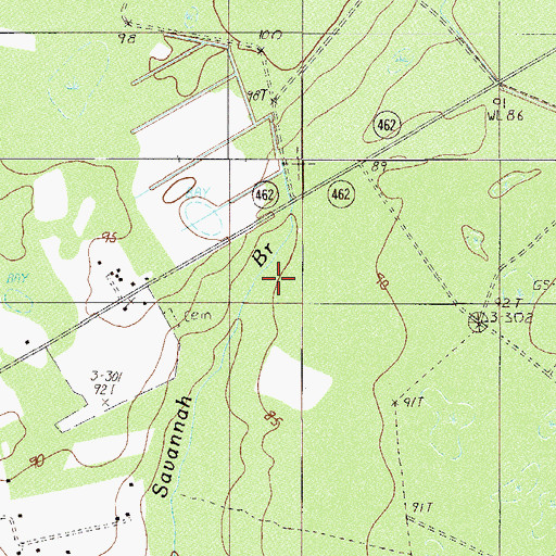 Topographic Map of Pine Savannah Branch, SC