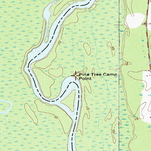Topographic Map of Pine Tree Camp Point, SC