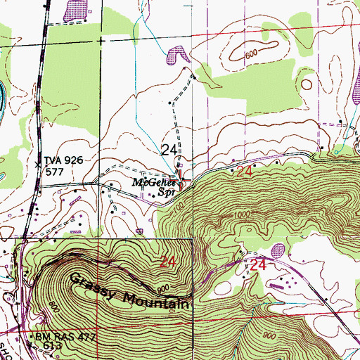 Topographic Map of McGehee Spring, AL