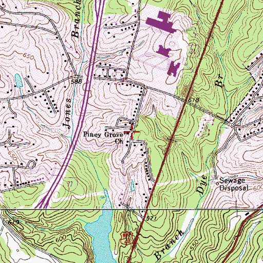 Topographic Map of Piney Grove Church, SC