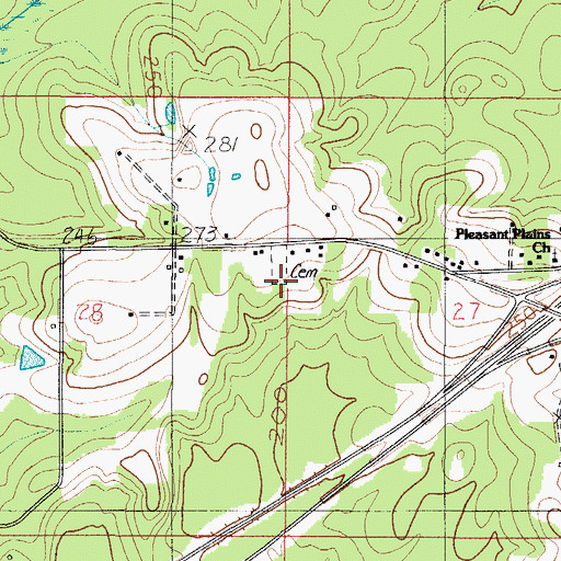 Topographic Map of McGill Cemetery, AL