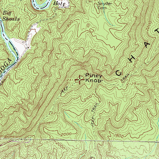 Topographic Map of Piney Knob, SC