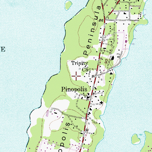 Topographic Map of Pinopolis Peninsula, SC