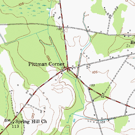 Topographic Map of Pittman Corner, SC