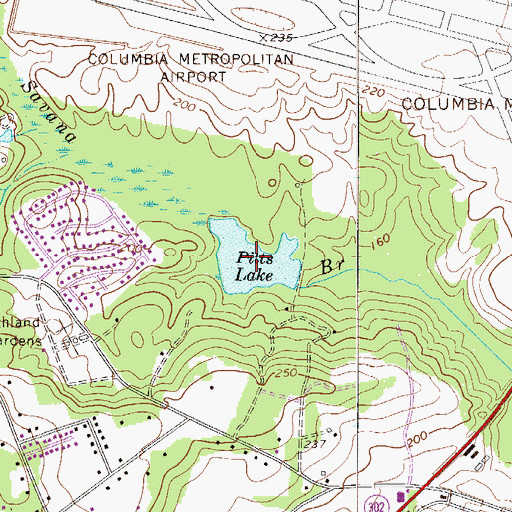 Topographic Map of Pitts Lake, SC