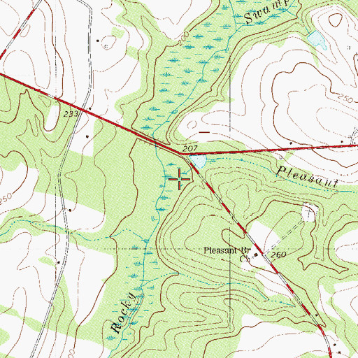 Topographic Map of Pleasant Branch, SC