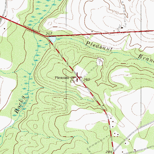 Topographic Map of Pleasant Branch Church, SC