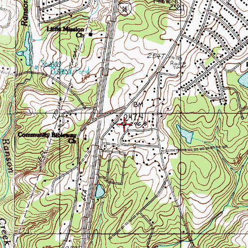 Topographic Map of Pleasant Fall School, SC