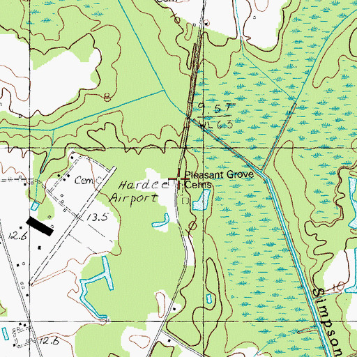 Topographic Map of Pleasant Grove Cemetery, SC