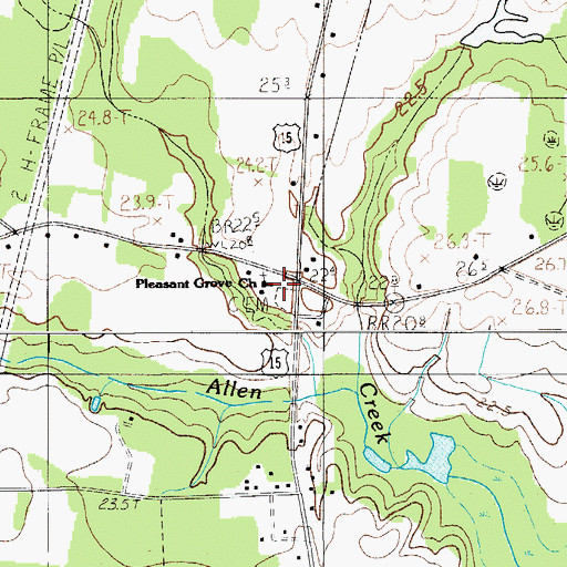 Topographic Map of Pleasant Grove Church, SC