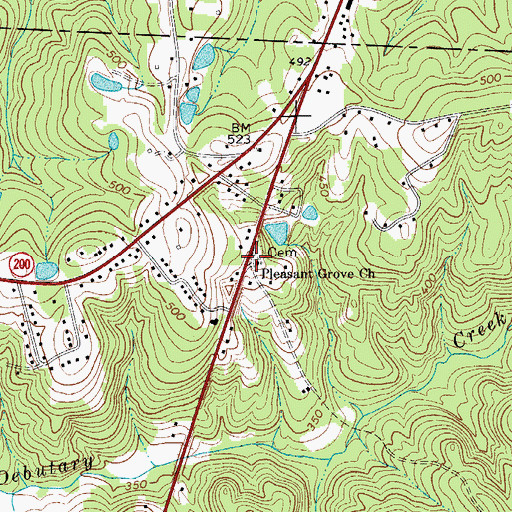 Topographic Map of Pleasant Grove Church, SC
