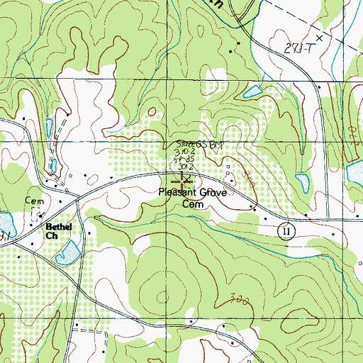 Topographic Map of Pleasant Grove Church, SC