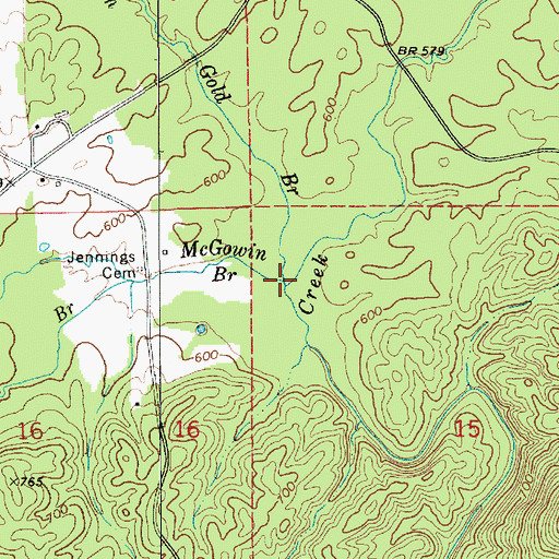 Topographic Map of McGowin Branch, AL