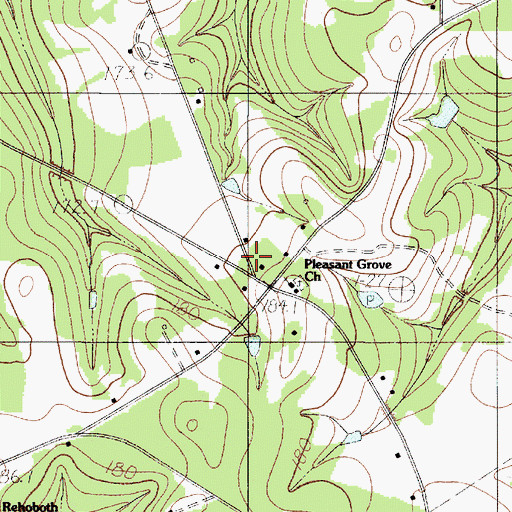 Topographic Map of Pleasant Grove School, SC