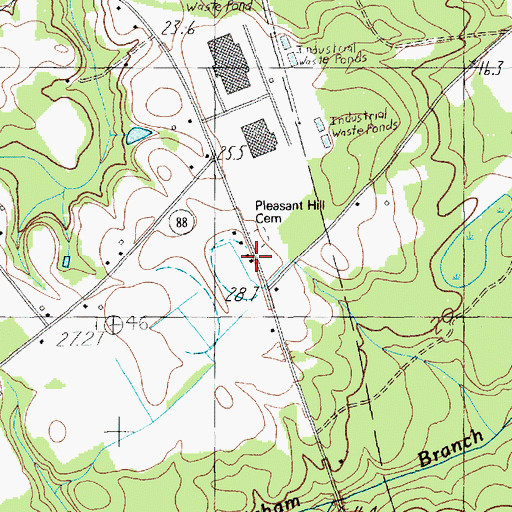 Topographic Map of Pleasant Hill Cemetery, SC
