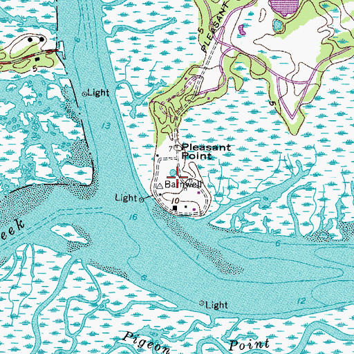 Topographic Map of Pleasant Point, SC