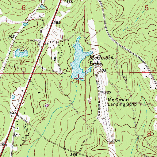 Topographic Map of McGowin Lake, AL