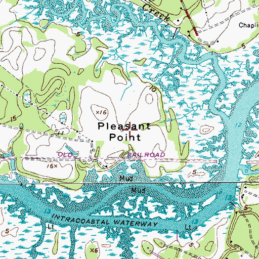 Topographic Map of Pleasant Point, SC