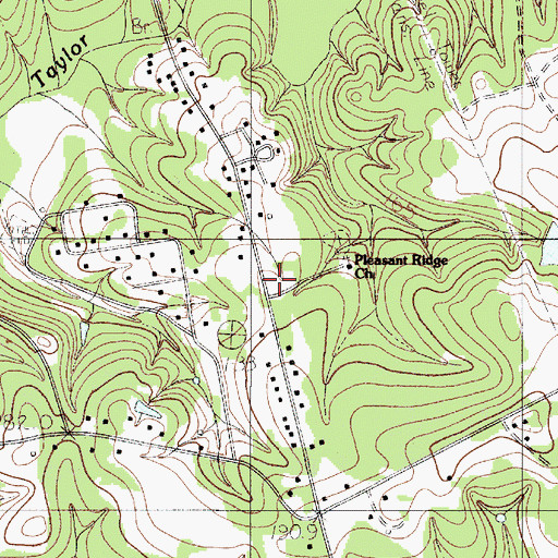 Topographic Map of Pleasant Ridge School, SC