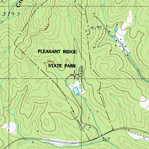Topographic Map of Pleasant Ridge State Park, SC