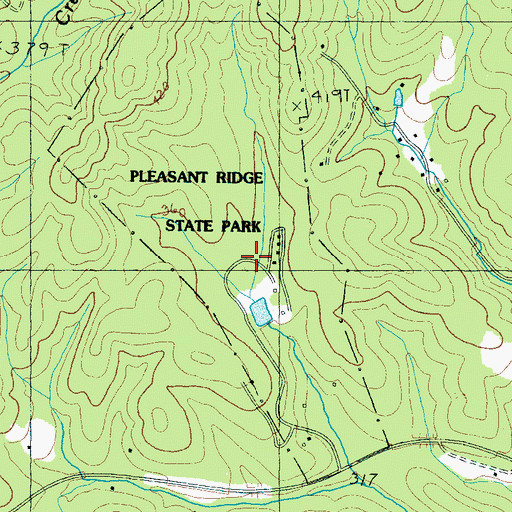 Topographic Map of Pleasant Ridge State Park, SC