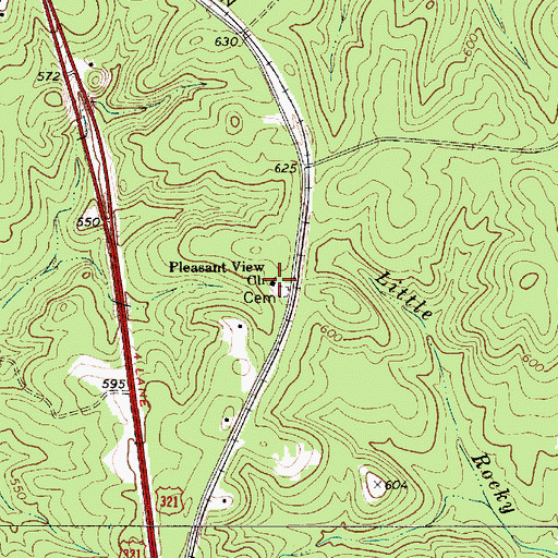Topographic Map of Pleasant View Church, SC
