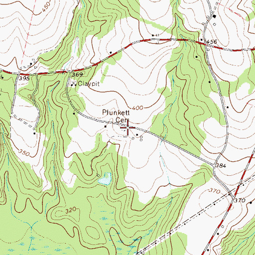 Topographic Map of Plunkett Cemetery, SC