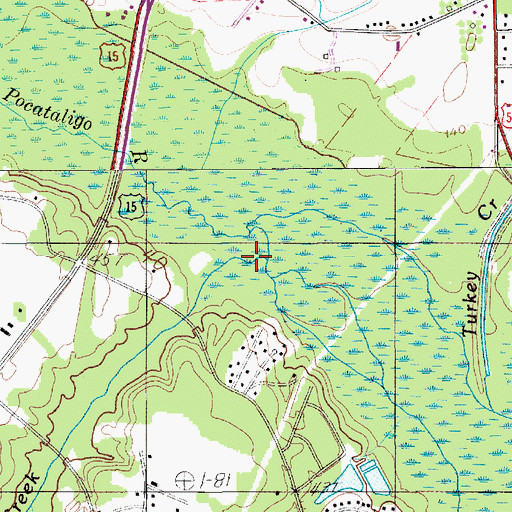 Topographic Map of Pocalla Creek, SC