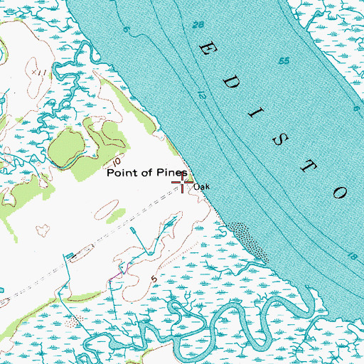 Topographic Map of Point of Pines, SC