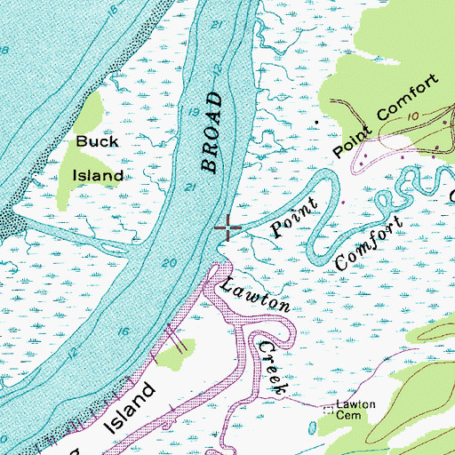 Topographic Map of Point Comfort Creek, SC