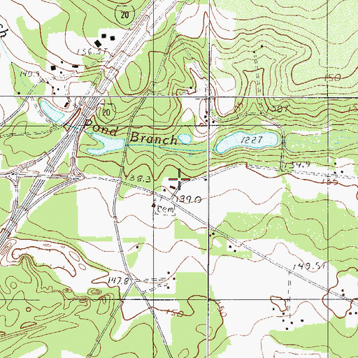 Topographic Map of Pond Branch School, SC