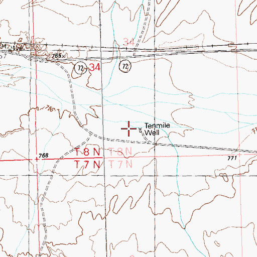 Topographic Map of Tenmile Well, AZ