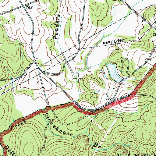 Topographic Map of Ponders Branch, SC