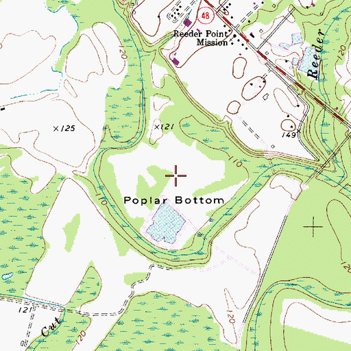 Topographic Map of Poplar Bottom, SC