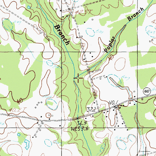 Topographic Map of Poplar Branch, SC